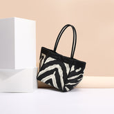 Retro Zebra-Print Casual Handbag